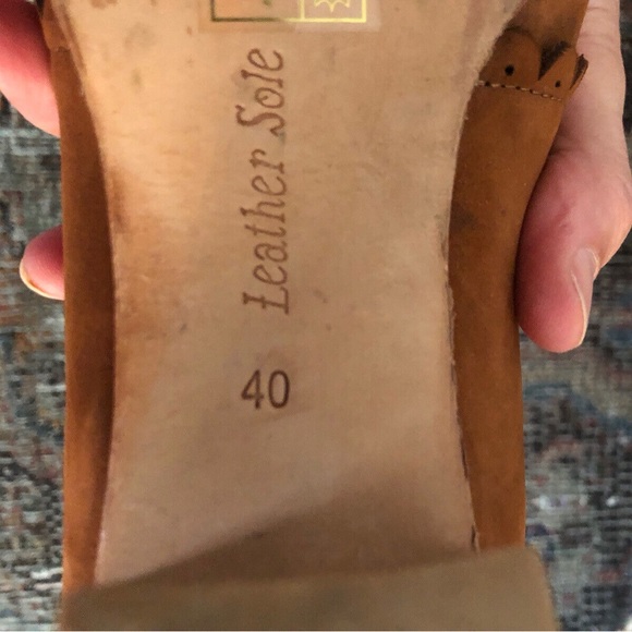 F-Troupe Cutout Tan Leather Bootie W/Scallops Lace Up Sz 40 Anthropologie - Picture 8 of 9